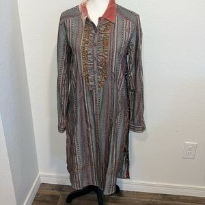 Arratta Silent Gourney shirt dress, velvet color, black lace back!